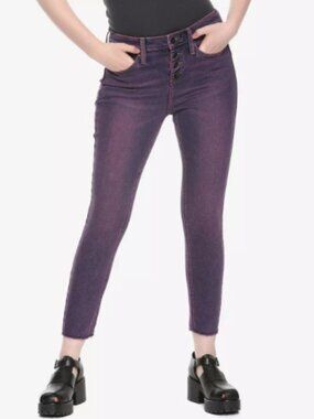 Hot Topic Denim Purple Wash Hi-Rise Super Skinny Jeans